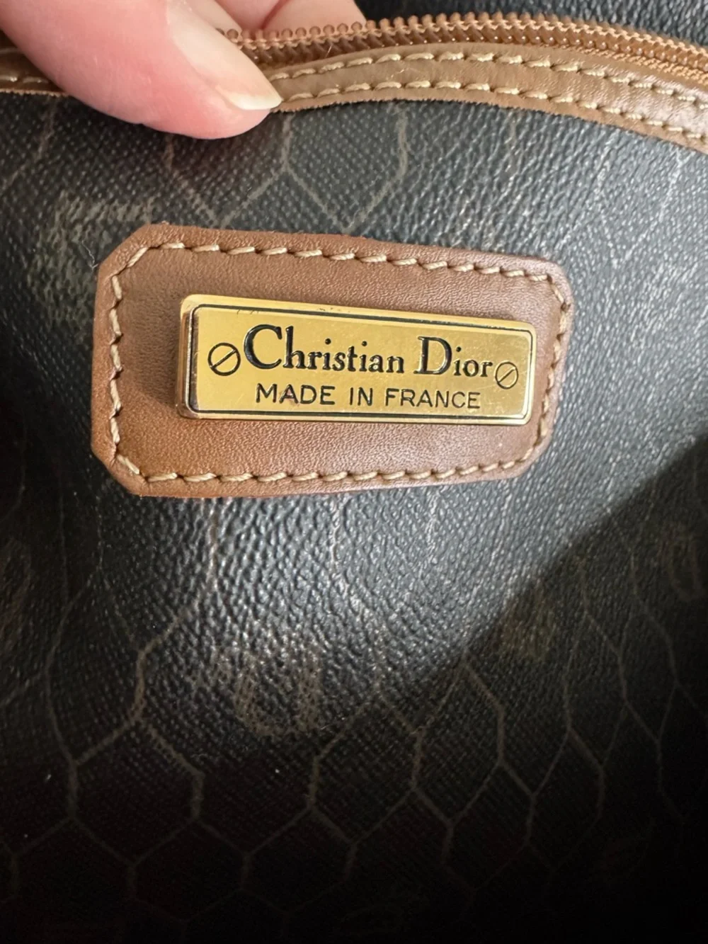 Christian Dior Honeycomb Boston Bag Brown & Tan with COA - Picture 15 of 16